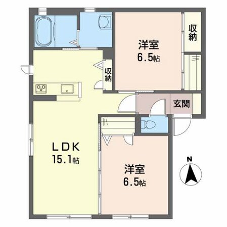 グランマスト古川北B棟の物件間取画像